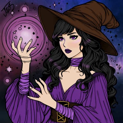 realistic women sorcerer using magic