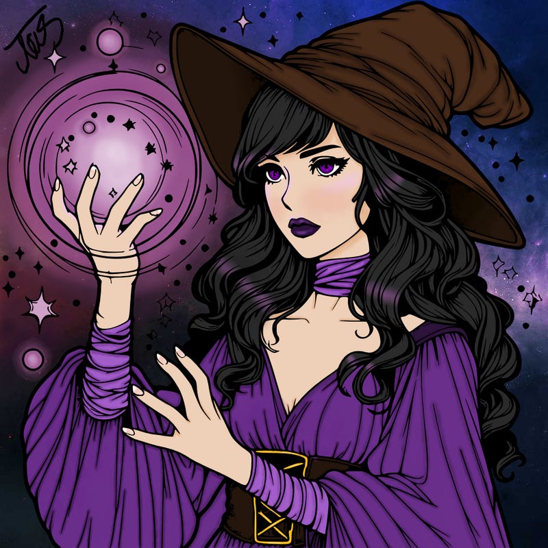 realistic women sorcerer using magic