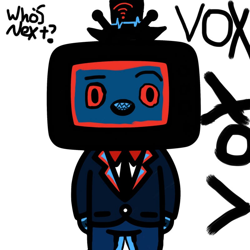 a man in a suit with a tv head