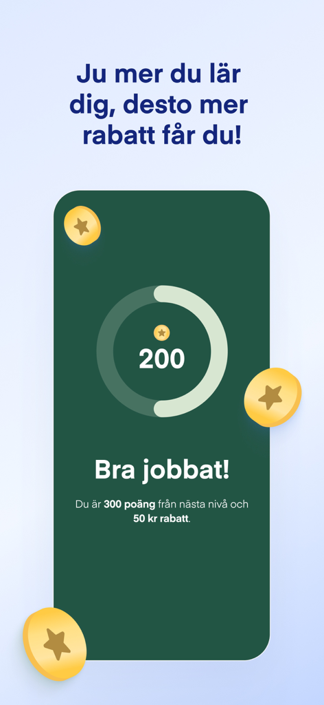 Lassie - Mobile screen of Lassie app showing points earned towards pet insurance discounts