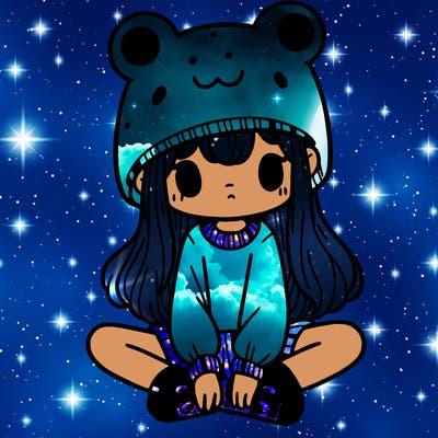 a girl wearing a frog hat and some frog socks