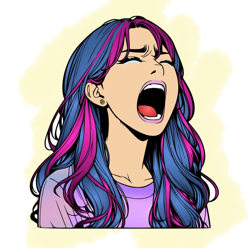 screaming realistic, girl