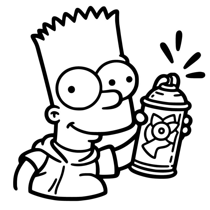 bart with a spray can