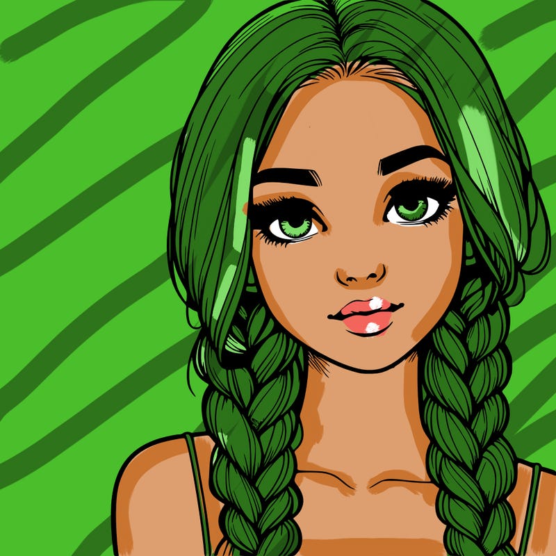 realistic girl with braids