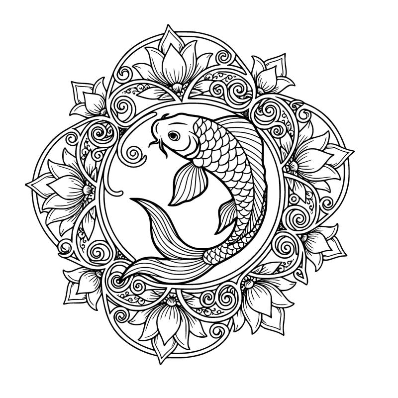 koi pond stained glass window