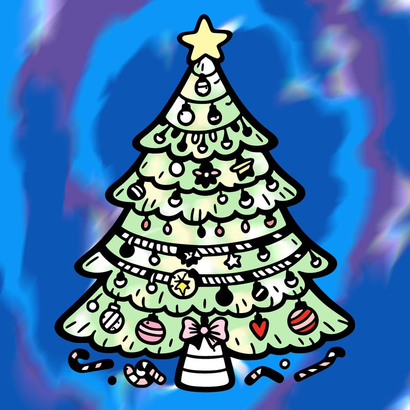 christmas tree with lots of details
