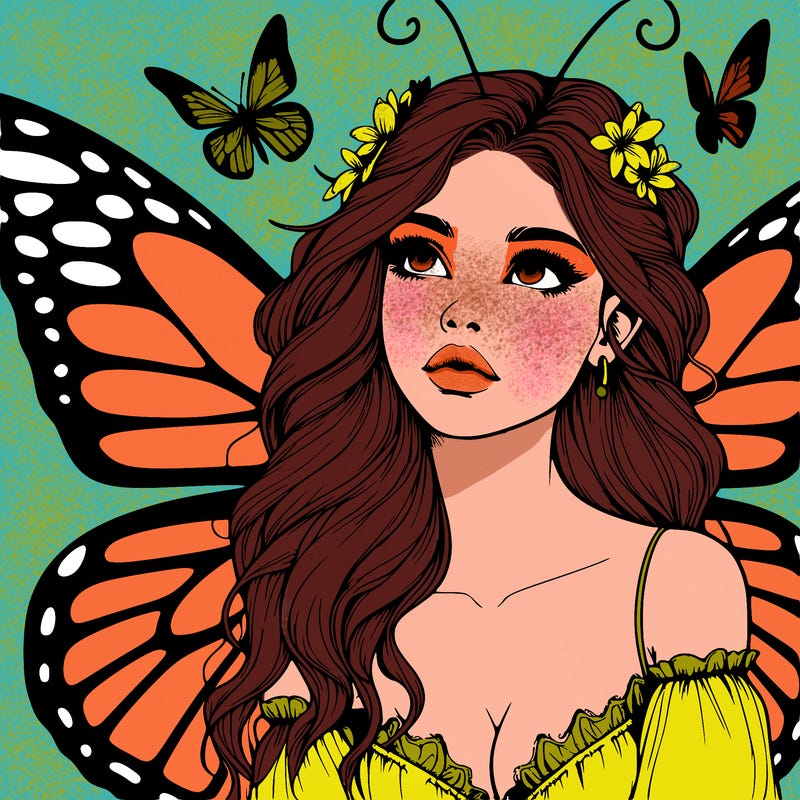 butterfly fairy realistic girl