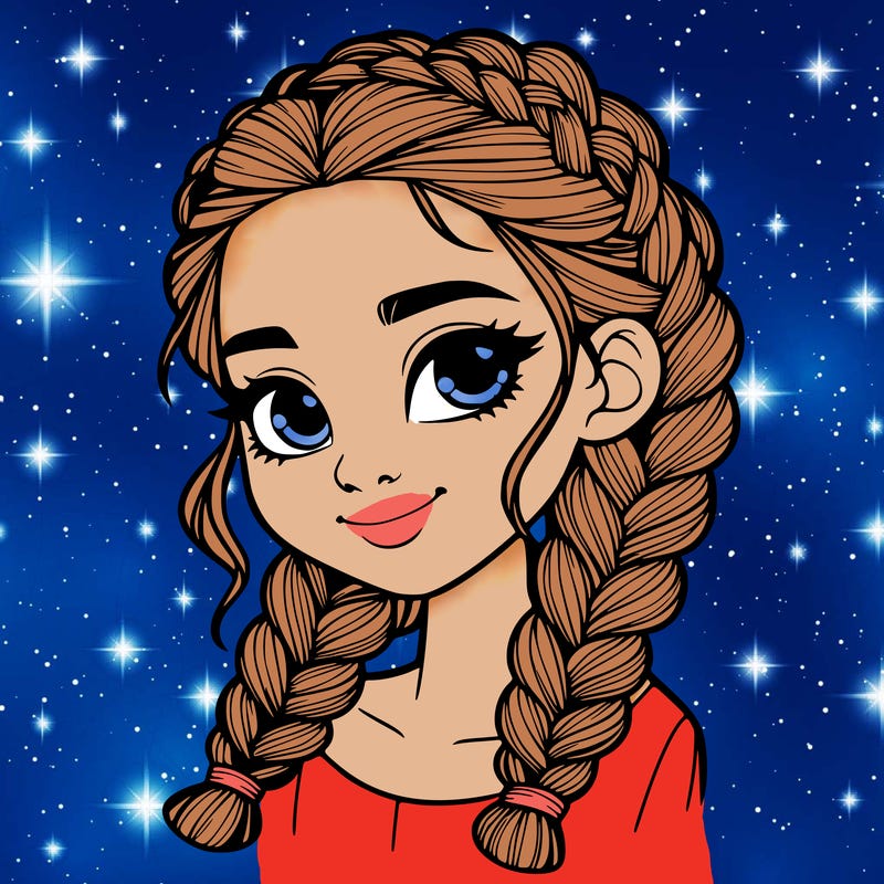 girl with braids realistic