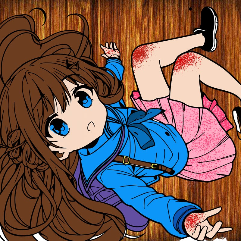 anime girl falling from sky