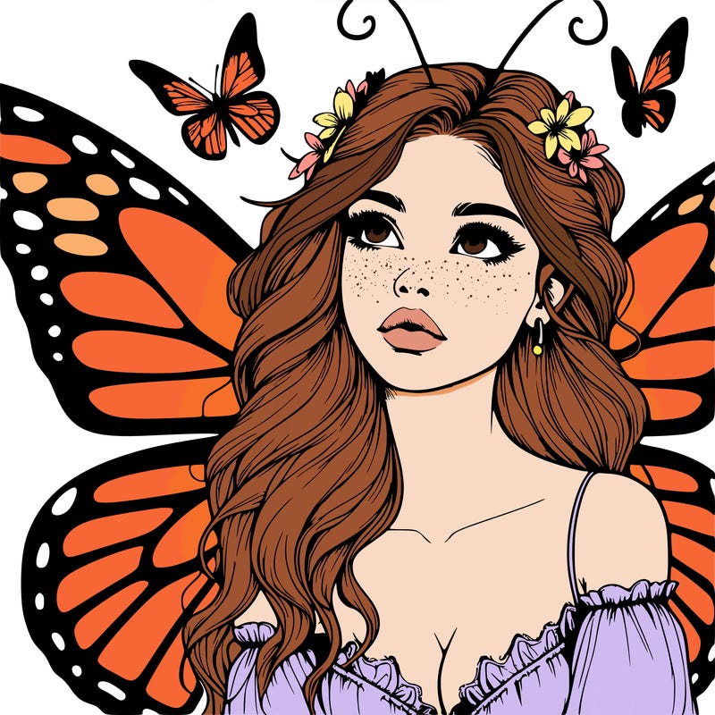 butterfly fairy realistic girl