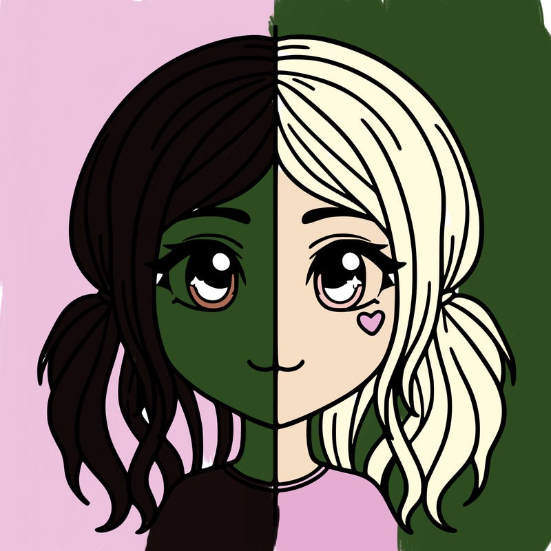 split girl just the face