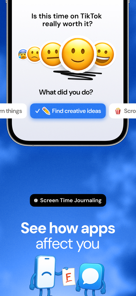 Jomo screen time journaling reflecting on app usage impact