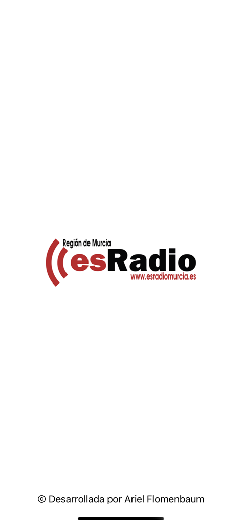 Splash screen of the esRadio RM application featuring the radio station logo for the Murcia region