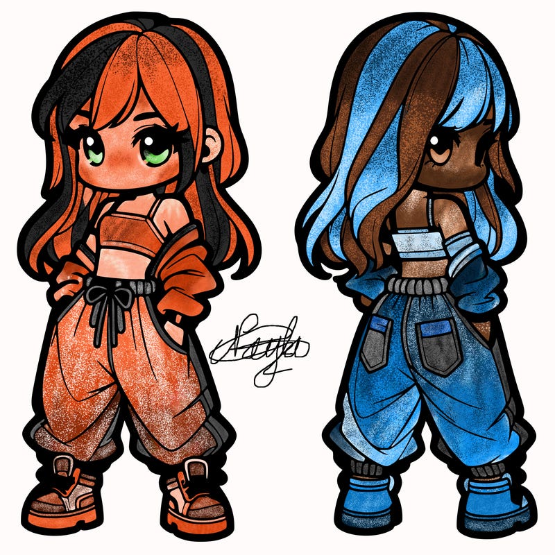 girl in crop top and baggy pants