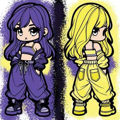 girl in crop top and baggy pants