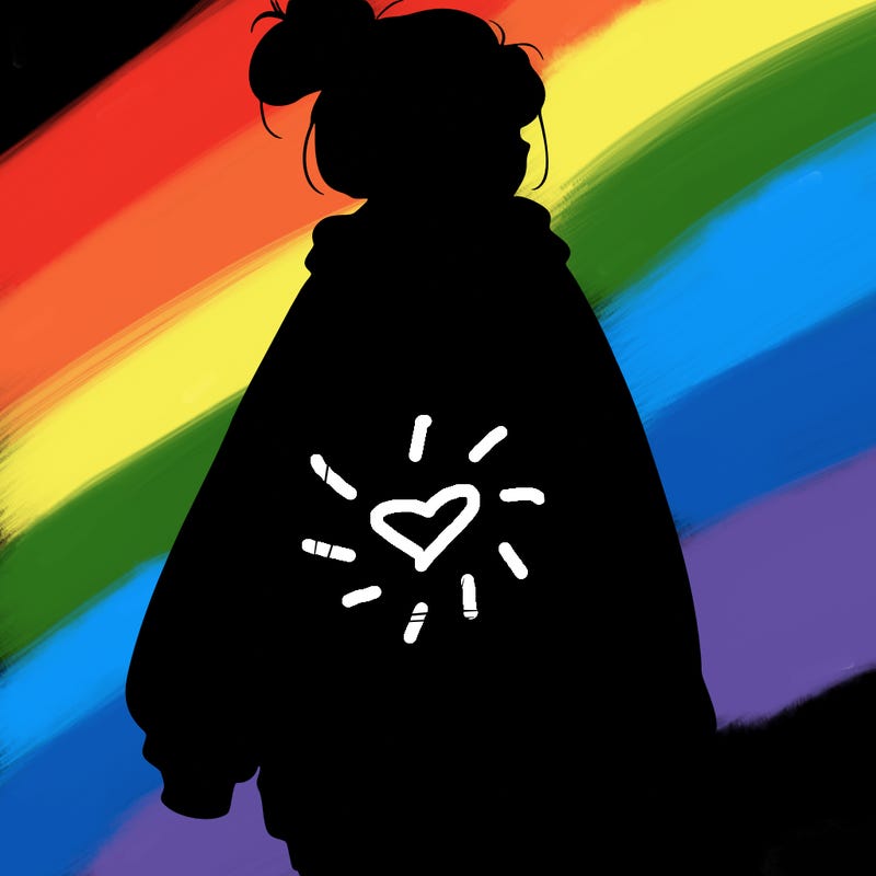 realistic girl with a oversized sweatshirt on and a bun