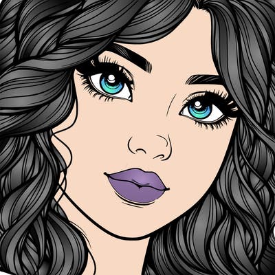 beautiful realistic girl close up to the camera with wavy hair,