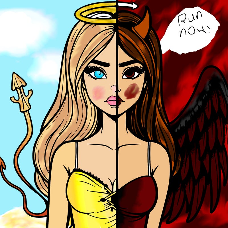 devil vs angel realistic girl