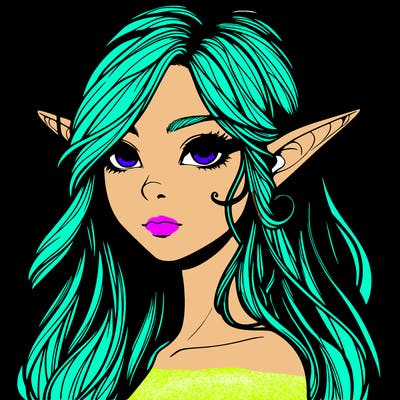 elf girl realistic dark fantasy