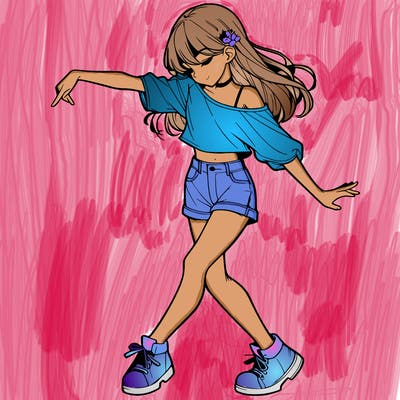 realistic girl danceing