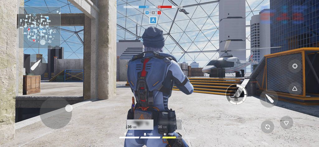 Battle Prime: Shooting games - A third person shooter gameplay scene from Battle Prime showing realistic graphics and a futuristic character