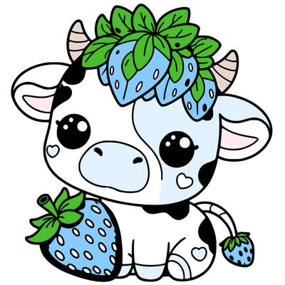 cute strawberry cow