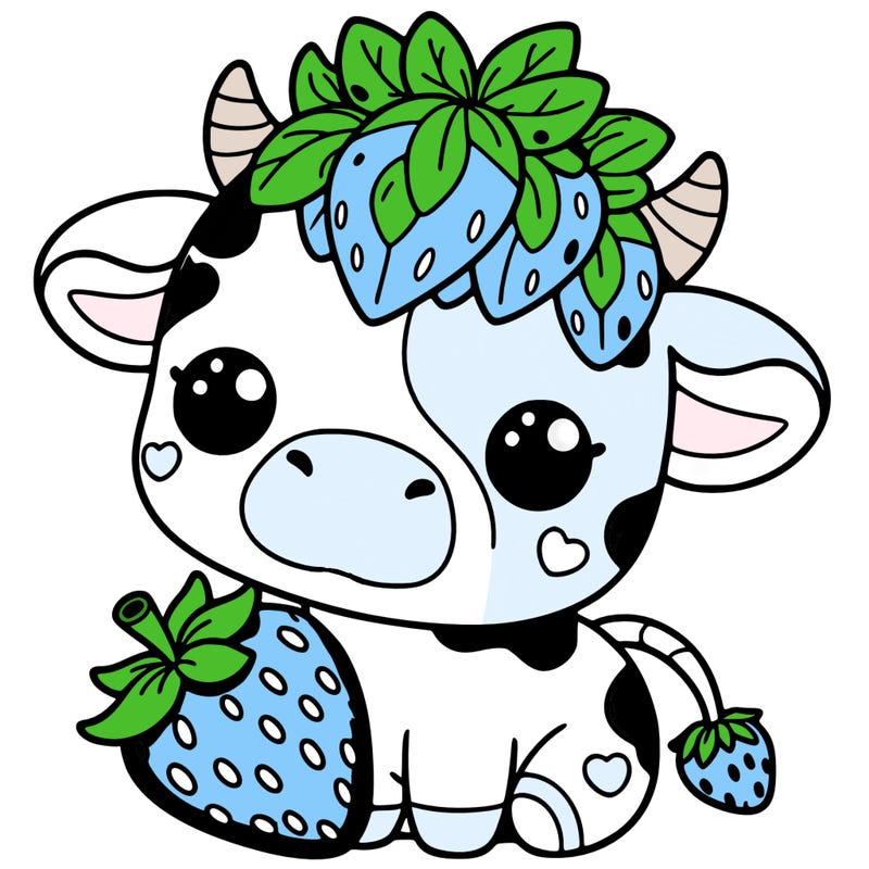 cute strawberry cow