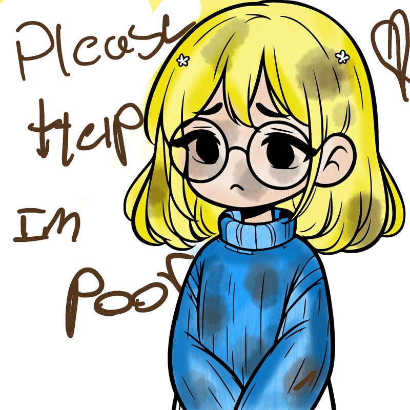 sad girl with glasses in a sweater