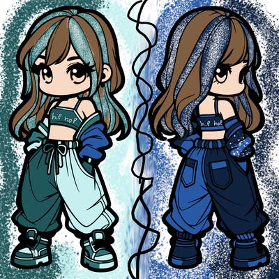 girl in crop top and baggy pants