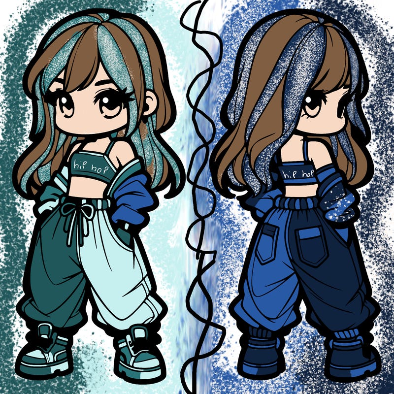 girl in crop top and baggy pants