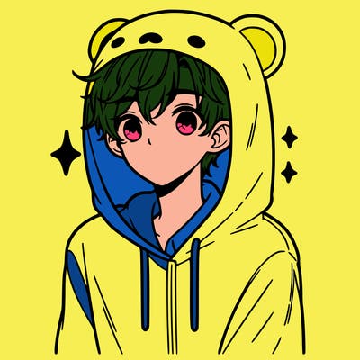 a 17 year old boy in a cute animal hoodie