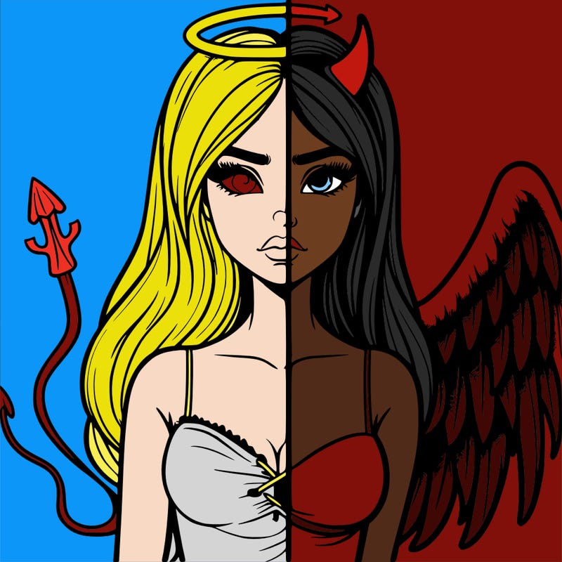 devil vs angel realistic girl