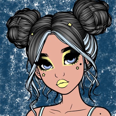 realistic girl with space buns