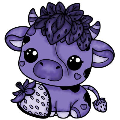 cute strawberry cow