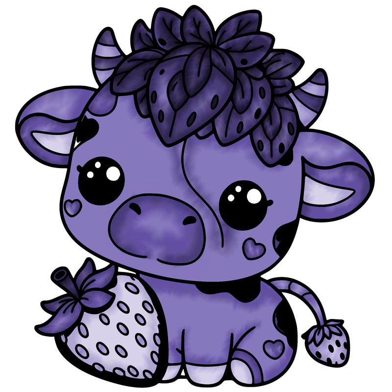 cute strawberry cow