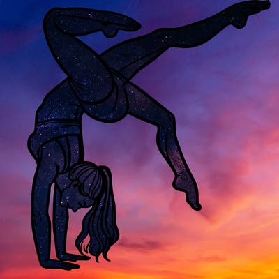 a woman doing a handstand