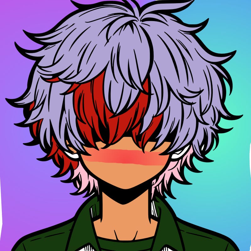 manga boy fluffy hair covering his eyes