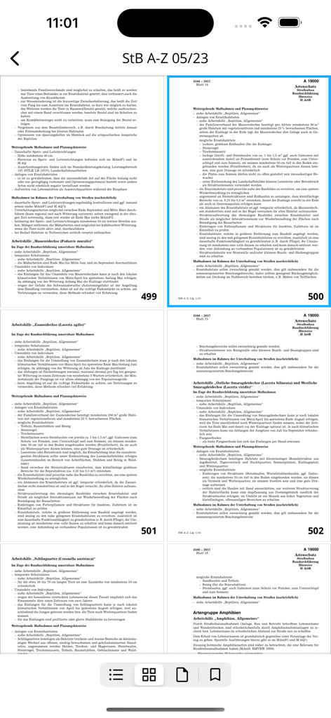 Straßenbau A-Z - Screenshot of technical road construction regulations and guidelines in the Straßenbau A-Z app.
