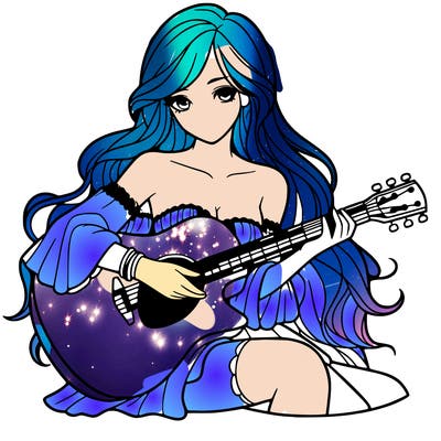 beautiful girl playing the guitar