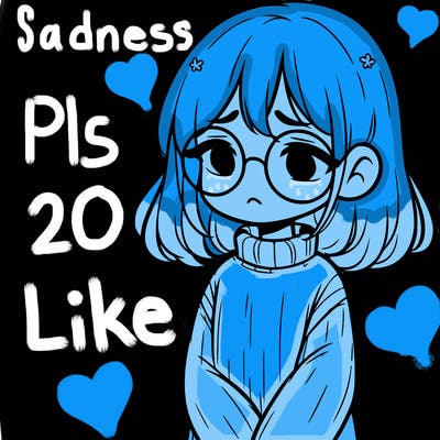 sad girl with glasses in a sweater