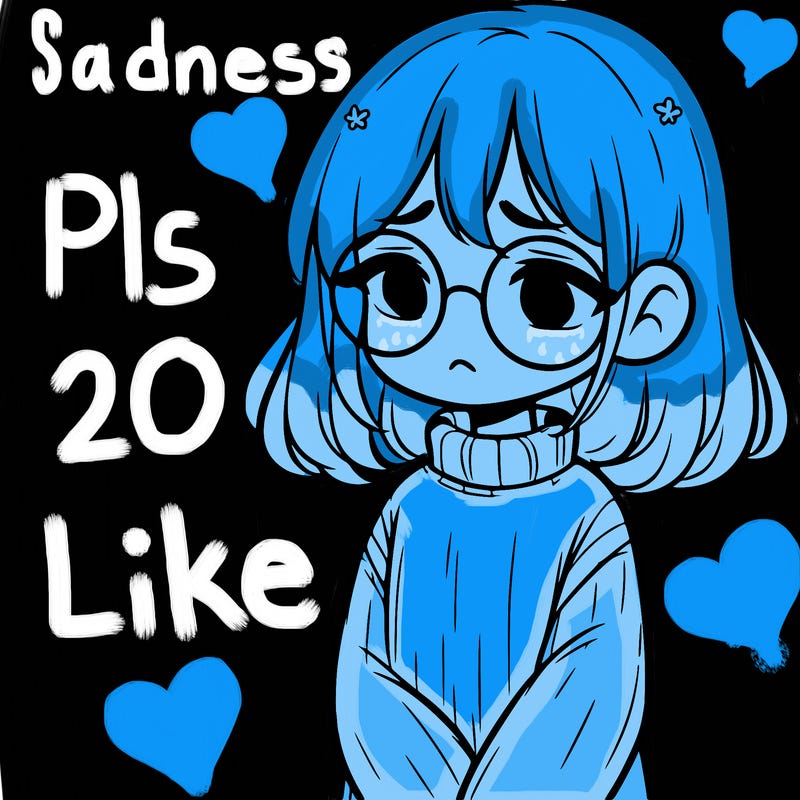 sad girl with glasses in a sweater