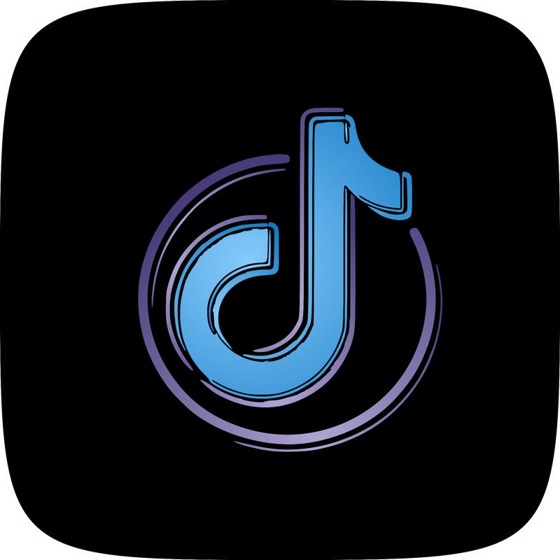 tiktok logo neon