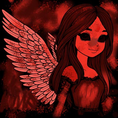 realistic girl with wings