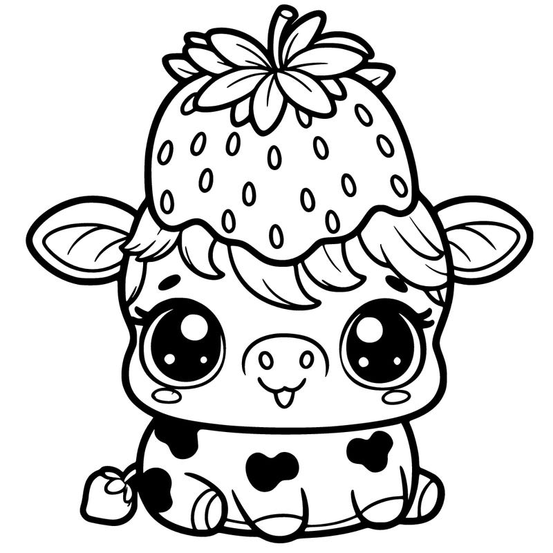 cute strawberry cow