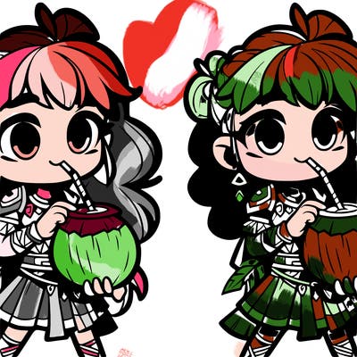 qiqi from genshin drinking coco milk