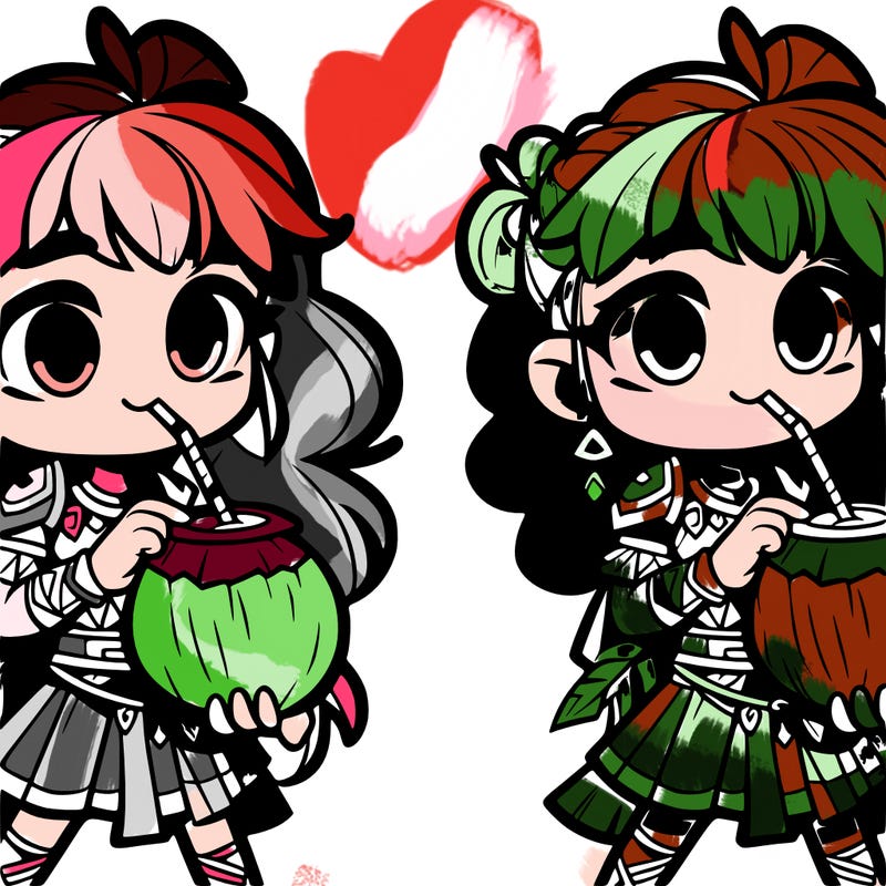 qiqi from genshin drinking coco milk