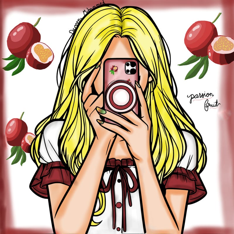 a realistic girl holding her phone taking pictures