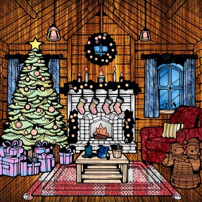 christmas house interior