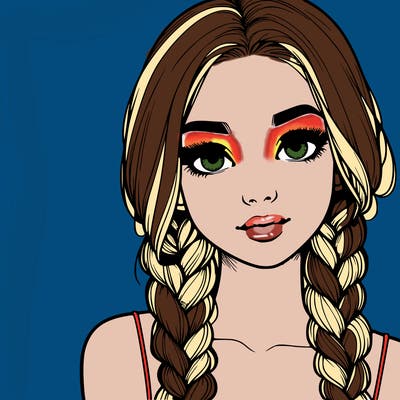 realistic girl with braids