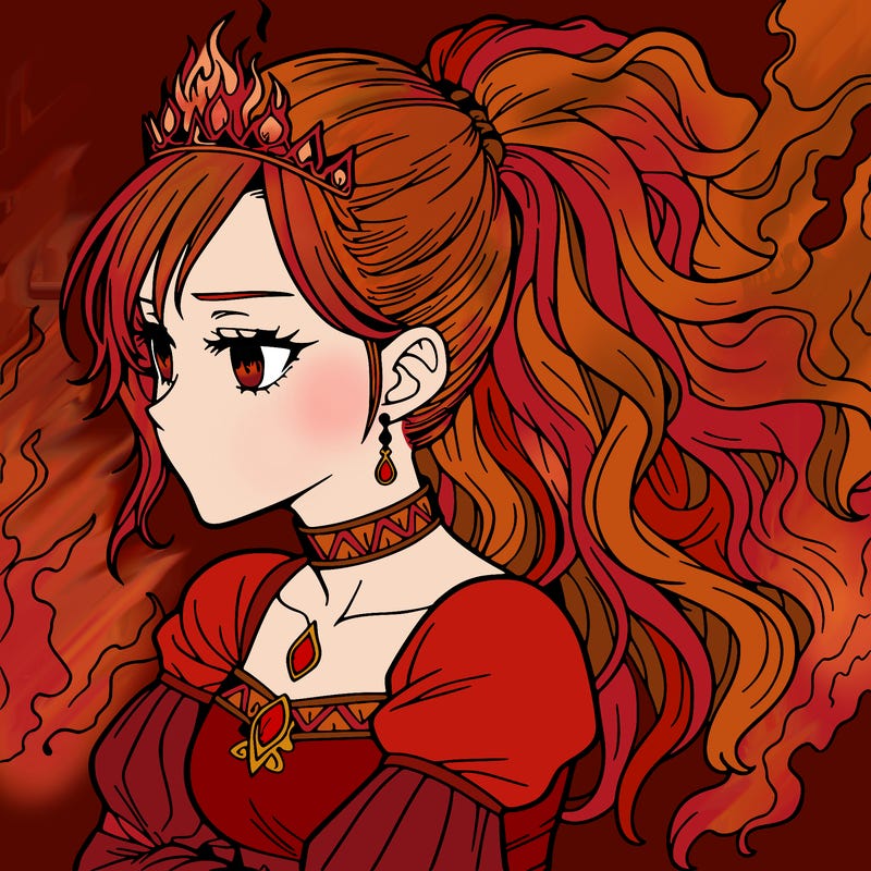 realistic manga fire princess